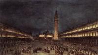 Francesco Guardi - Nighttime Procession in Piazza San Marco